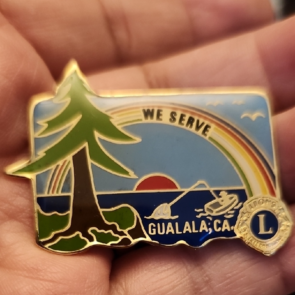 Lions Club Gualala CA We Serve Enamel Souvenir Trading Pin